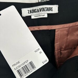 Zadig & Voltaire Black Slacks with Prune Lining - Brand new with tags